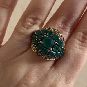 Luxurious Emerald and Gold Statement Ring